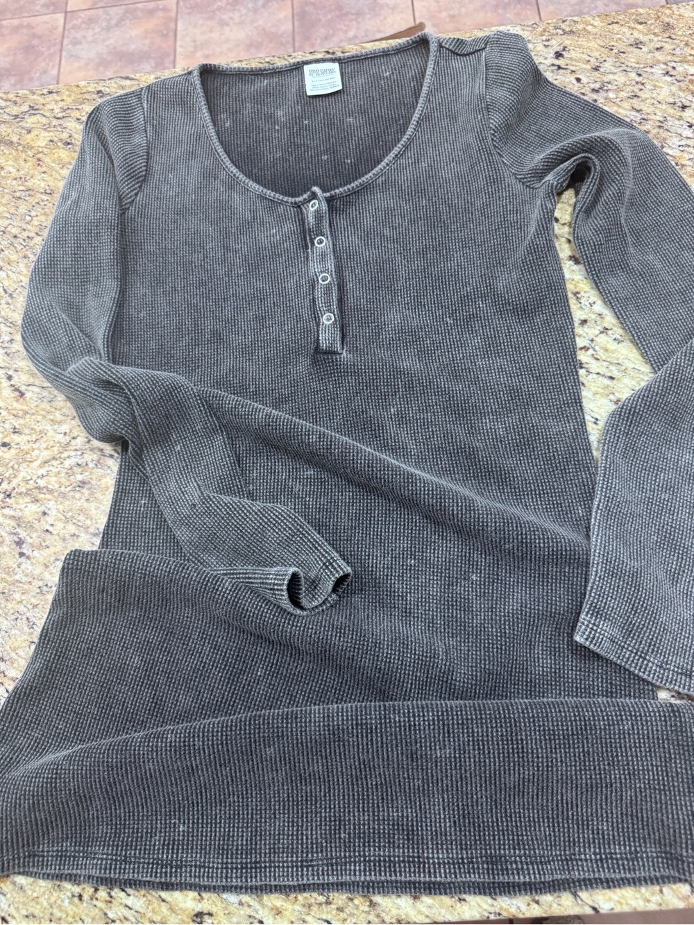 PINK Victoria's Secret Charcoal Waffle Thermal mini dress